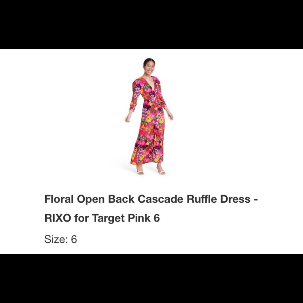 NWT RIXO x Target Floral Open Back Dress